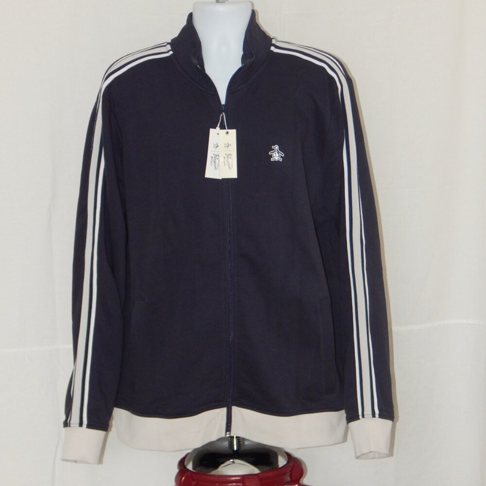 Penguin Original Full Zip Fleece Men's Bomber Jacket Embroidered Logo Sz XL NWT
